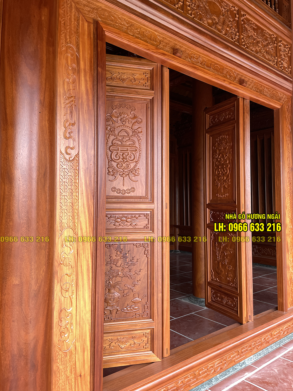 Nhà gỗ 3 gian 24 cột Tiền khách hậu chủ