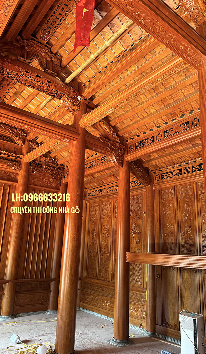 Nhà gỗ lim 3 gian 22 cột