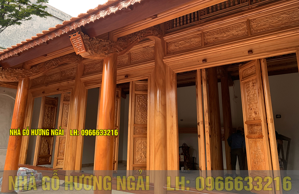 Nhà gỗ xoan ta 3 gian 12 cột