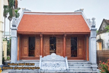 Nhà gỗ 3 gian kết hợp nhà thờ gia tiên – Xu hướng thiết kế phổ biến