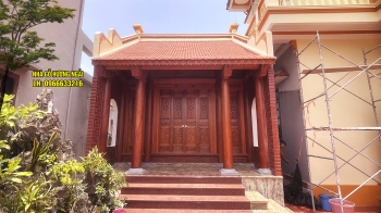 Nhà gỗ 1 gian 2 dĩ phù hợp mặt tiền nhỏ