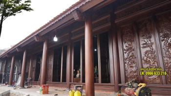 Nhà gỗ 5 gian hiên thông gỗ lim Nam Phi