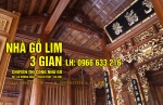 NHÀ GỖ LIM 3 GIAN ĐỦ CỘT - TẠI BẮC NINH